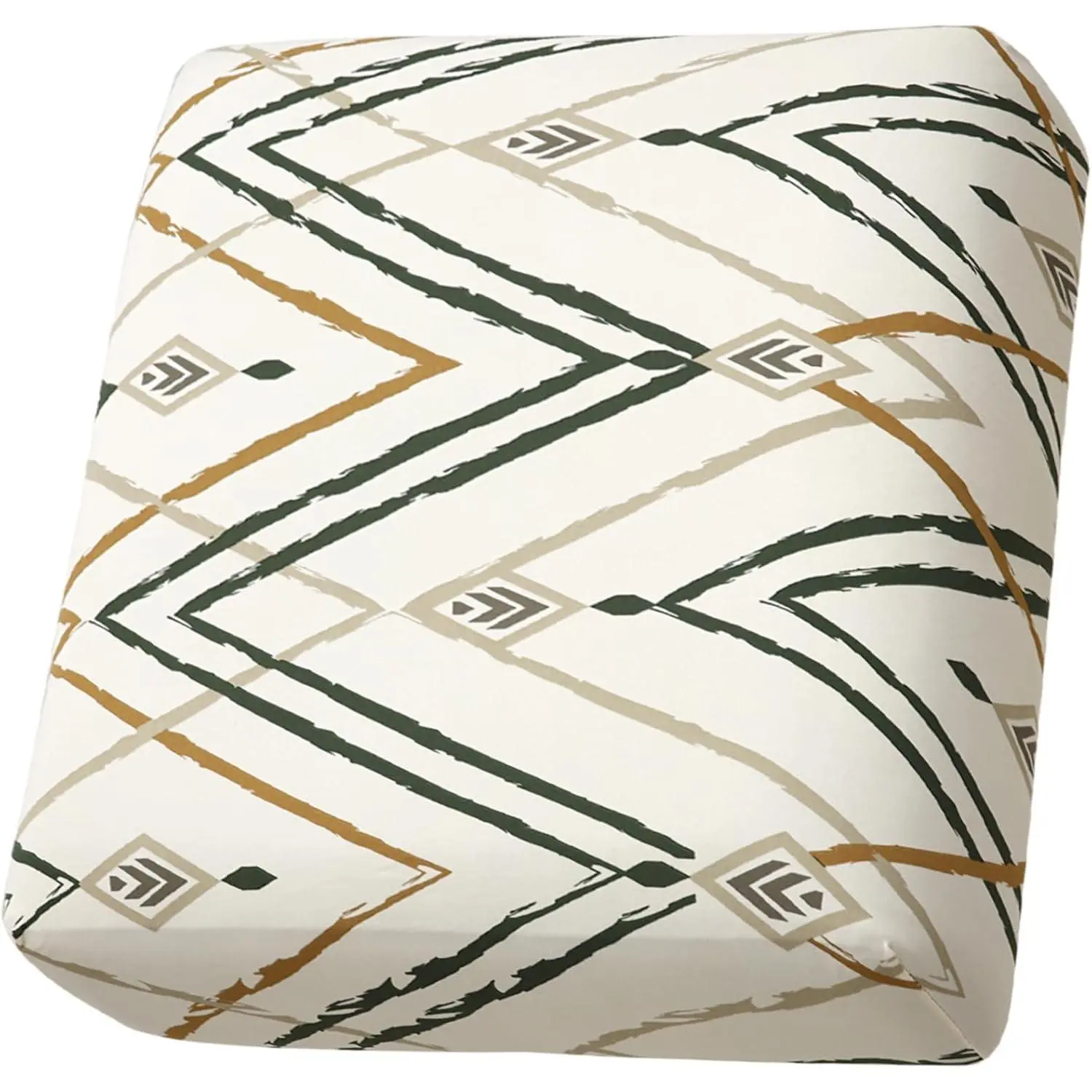 Sofa Cushion Covers, Stretch Printed Seat Cushion Cover Couch Seat Slipcovers Washable Furniture Protector for Armchair Loveseat Sofa (Green, 2 PCS)
