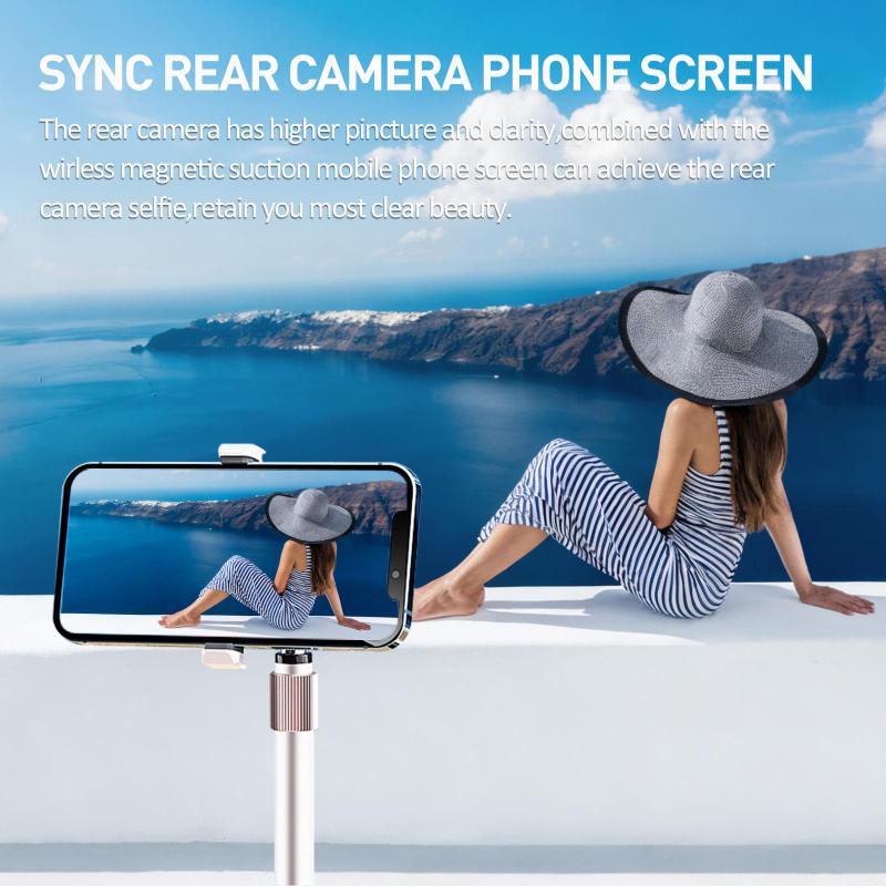 Mini Smartphone Vlog Selfie Display Screen Magnetic Selfie Monitor Compatible with iPhone and Android Rear Camera Selfie Vlog Live TikTok White.