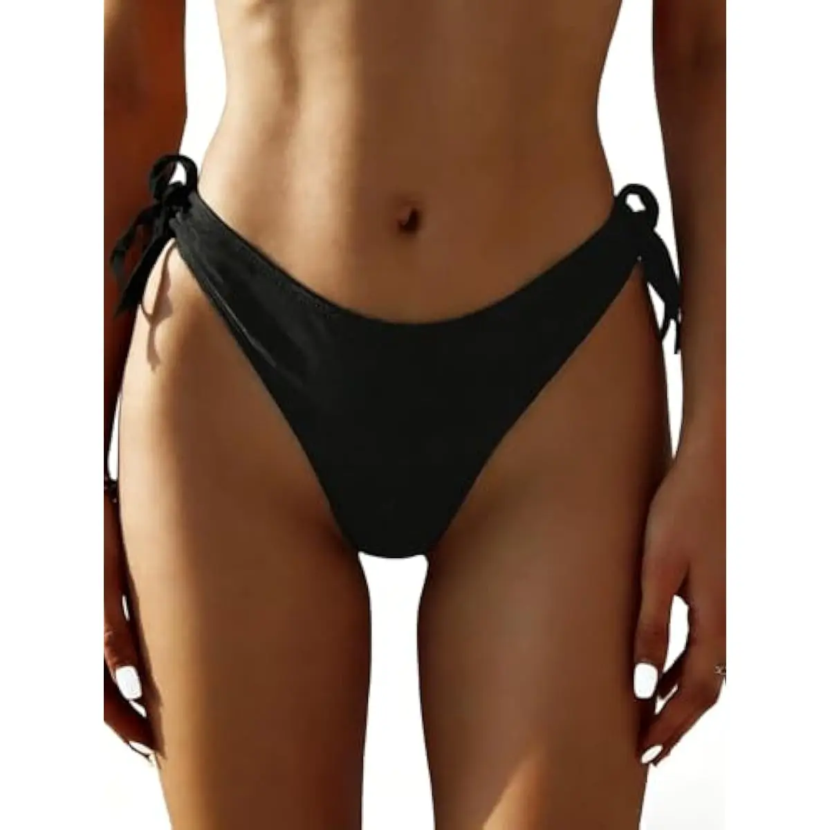 Womens Sexy Bikini Bottoms Tie Side Swimsuit Bottom Cheeky High Cut Ruched Butt Bathing Suit Bottom