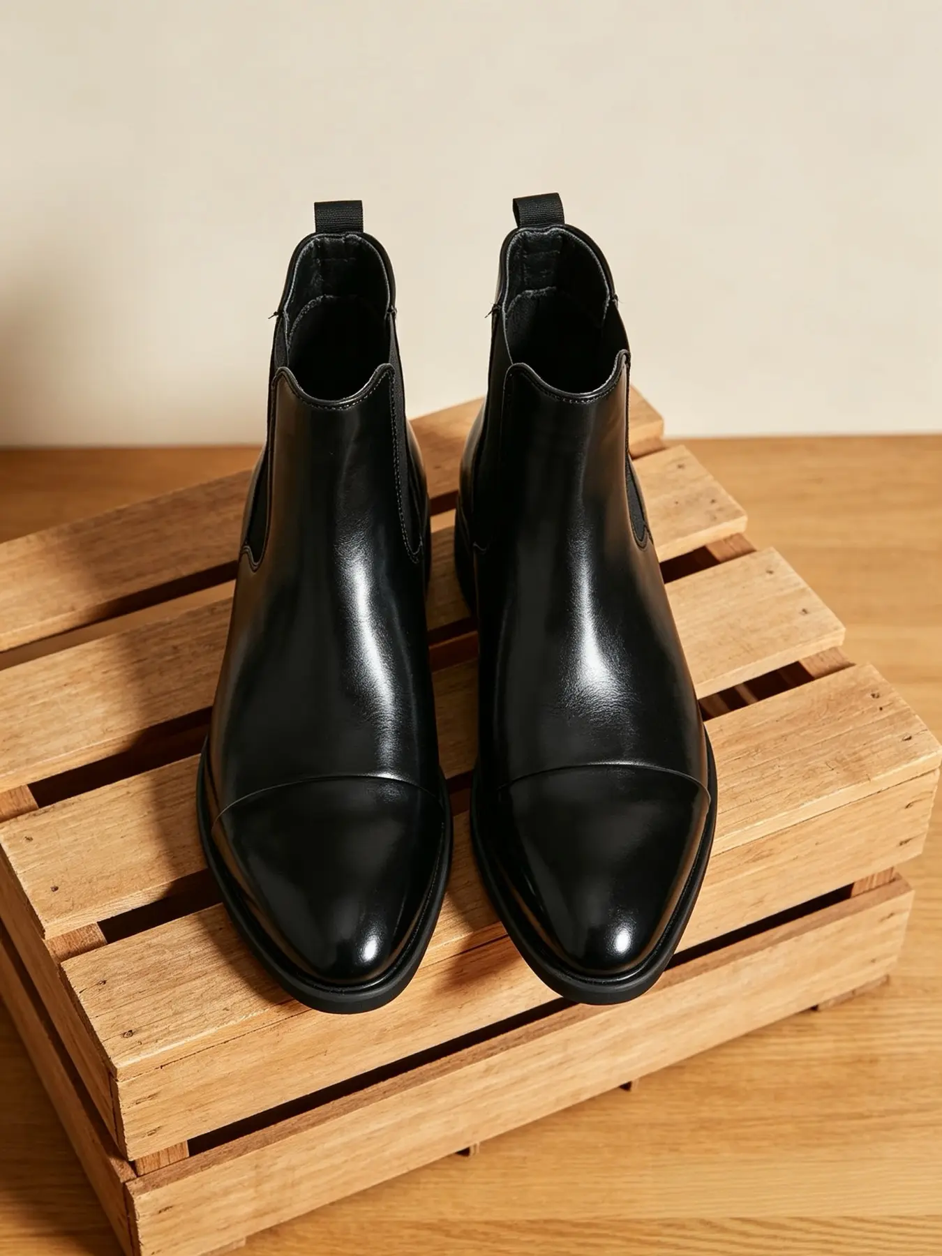 Men's Chelsea Boots Slip-On Sole Work Shoes, Business Style Ankle Boots, Vintage Motorcycle Boots, Breathable All-Season Footwear