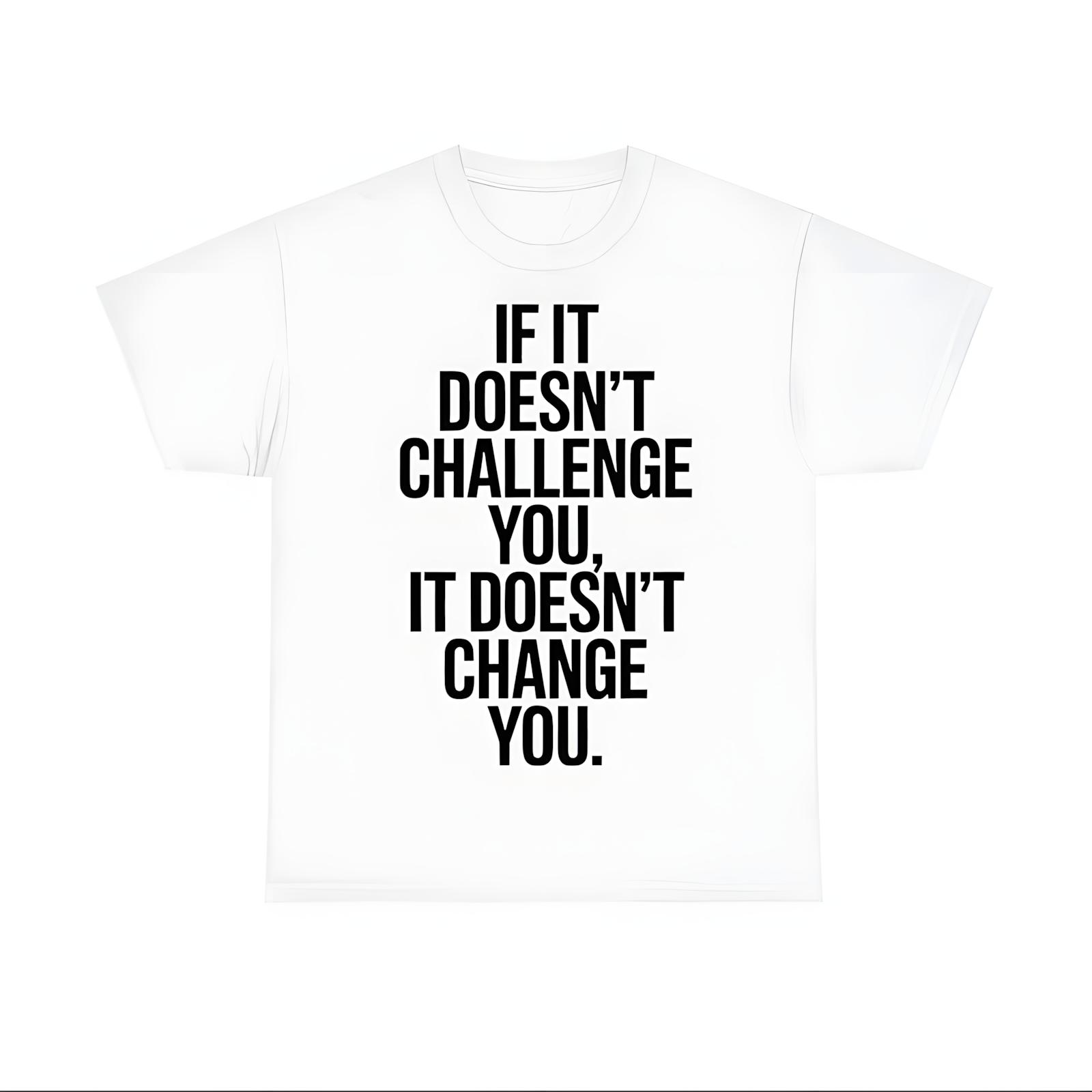 Motivational T-Shirt, Gym Workout Shirt, Fitness Motivation Tee, If It Doesnt Challenge You Apparel, Inspirational T-Shirt, Fitness Gift