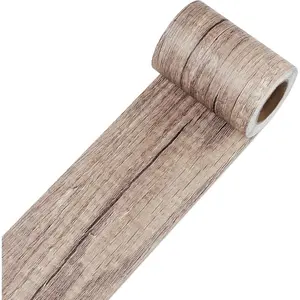 Peel and Stick Wood Wallpaper Border 3"x236" Self Adhesive Removable Wood Borders Sticker for Bedroom Home Decor Mirror Frame Wall Decoration