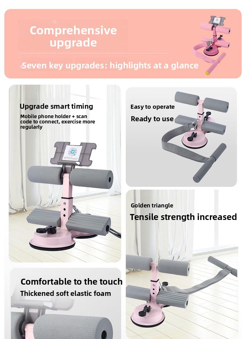 Sit-up aids Home fitness equipment training Abs with pull rope suction cup type foot fixing curling device lifting straps gym accessories Adjustable Cervical Lumbar Stretch Bench   machine thruster trainer stomach workout upper glute