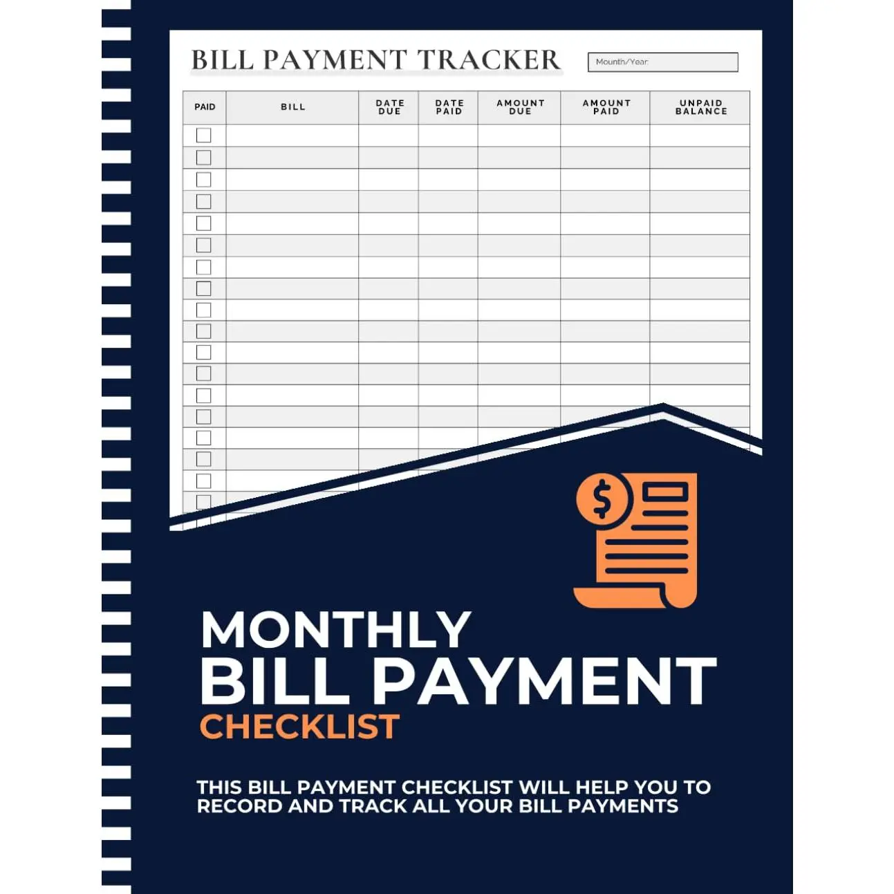 Bill  Notebook: Monthly Bill Payment Checklist | Expense and Bill  - (8,5'' x 11'' 100+ Pages) - Paperback