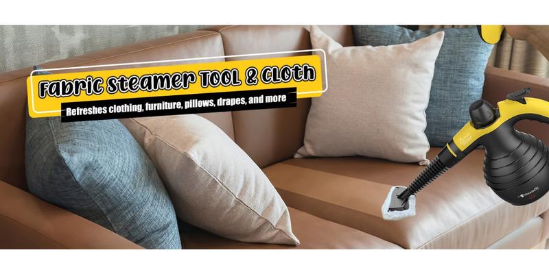 99% Sterilization Handheld Steam Cleaner with 10 Attachments - High-Pressure, Fast Heat-Up for Cars, Grout, Bathrooms, Upholstery - Large Tank, Safety Lock, No Chemical Residue, Includes Nylon Brushes & Squeegees, Steam Cleaner for Car