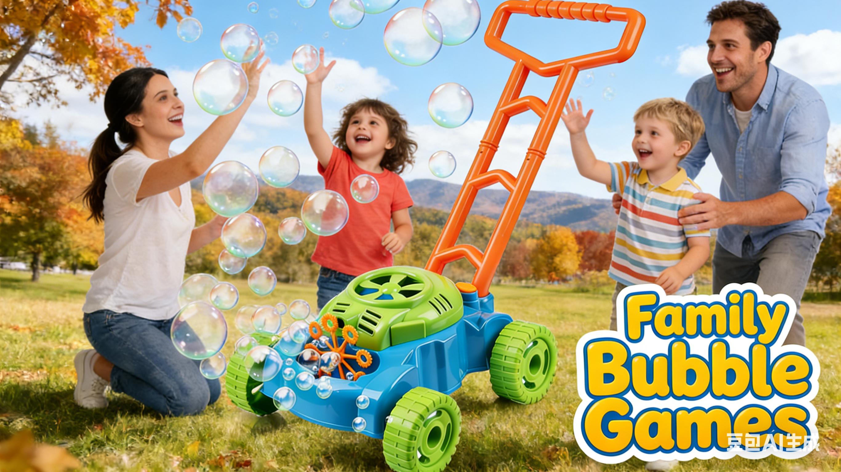 ArtCreativity Bubble Lawn Mower ,Kids Bubble Machine for Toddlers 1-5, Bubbles Blowing Push Toys for Kids, Summer Outdoor Gardening Toys for Birthday Gifts Boys & Girls