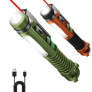 PASIION EDC Flashlight Rechargeable,800 Lumen Small Flashlight with Magnetic Clip & Base, 11 Modes LED Flashlight,Glass Breaker&Bottle Opener, USB-C Flashlight for Working,Home and Emergency