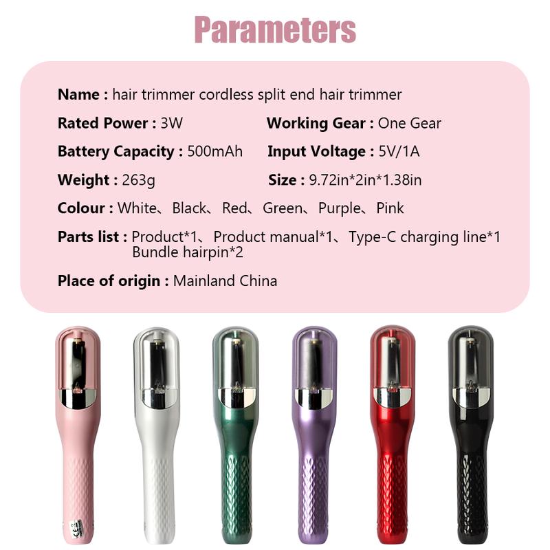 USB Rechargeable Multi-Functional Hair Split End Trimmer, Portable Electric Hair Clipper for Home Use, Built-in Battery for Easy Charging