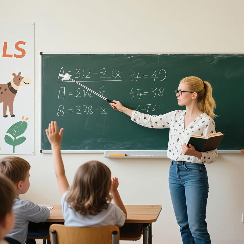 2 count Telescopic Teacher Pointer, Extendable Handheld Pointer Finger Pointer Stick, Mini Classroom Pointer for Elementary School  Teacher, Classroom Supplies (Black)