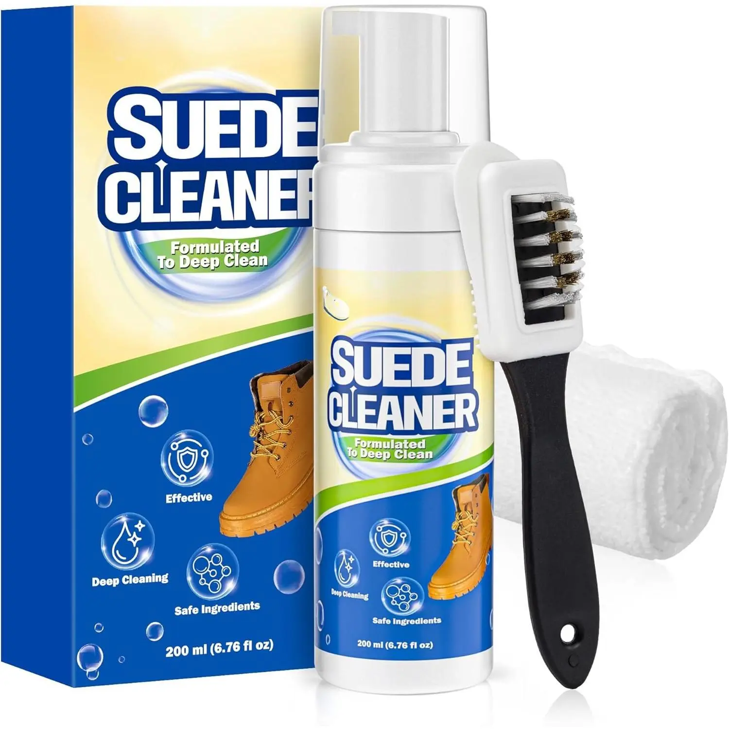 Suede Shoe Cleaner, Suede Cleaning Kit with Brush & Towel for Suede, Nubuck, Leather, Boots, Trainer