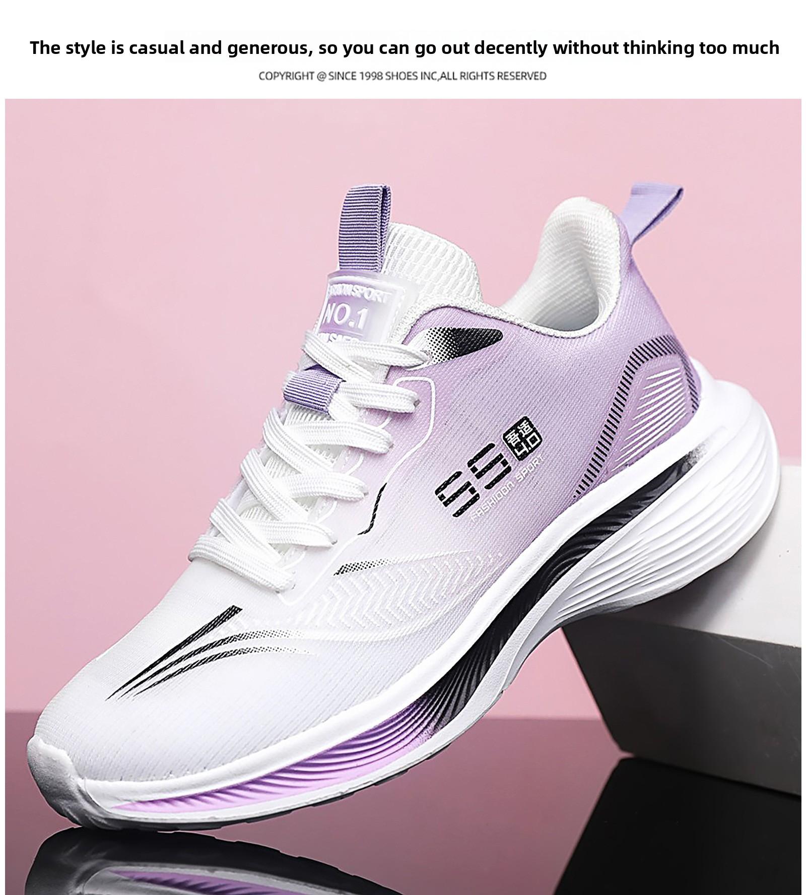 Women's Shoes Versatile Spring New Casual Women's Single Shoes Running Shoes Soft Sole Shock Absorption Lightweight Sports Shoes