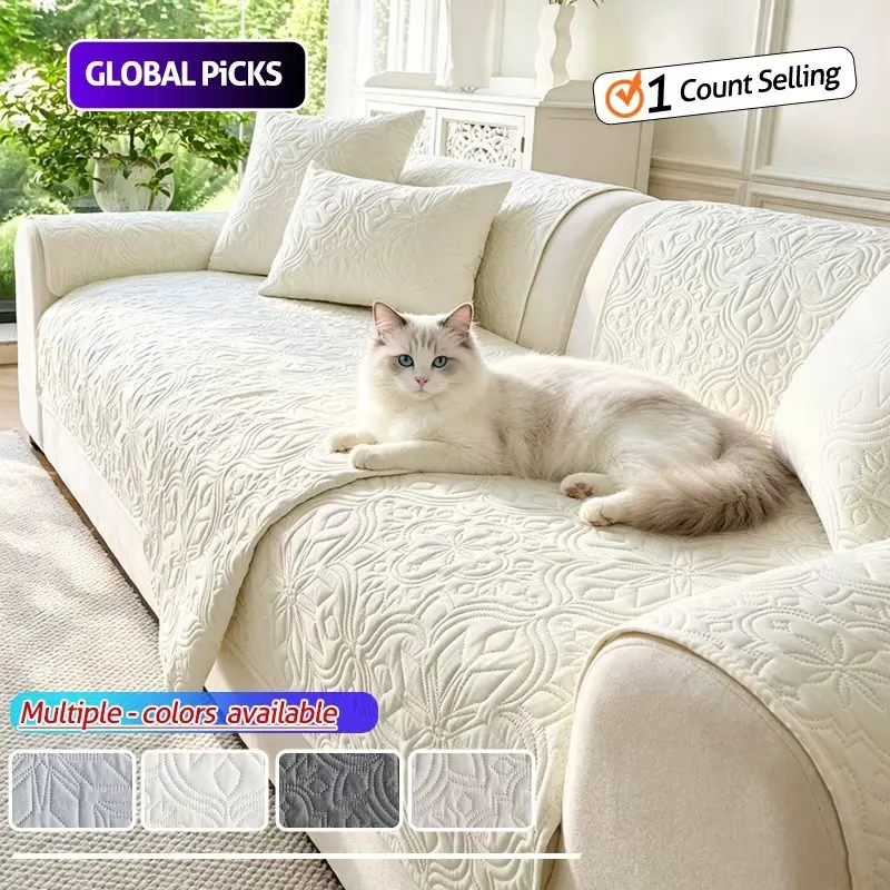 1pc Sofa Cushion All Seasons, Pet-Friendly Non-Slip Decor, Polyester Material, Fits Chaise Lounge, Reusable