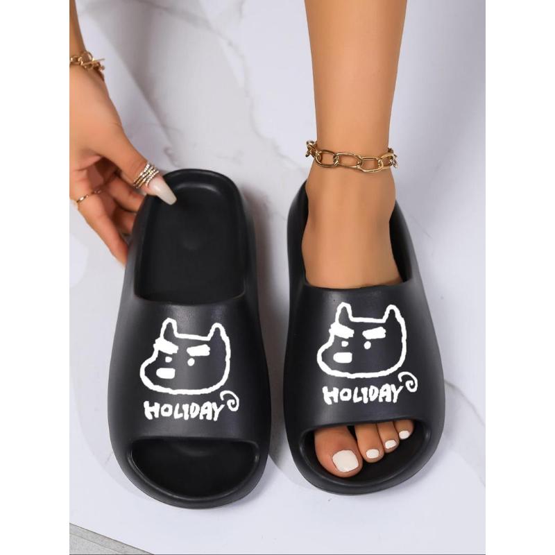 (New)Women's Cute Cartoon Dog Pattern Slides, Casual Soft Comfortable Home Slippers, Non-slip Slippers for Indoor & Outdoor Wear, Girl(Gift)11
