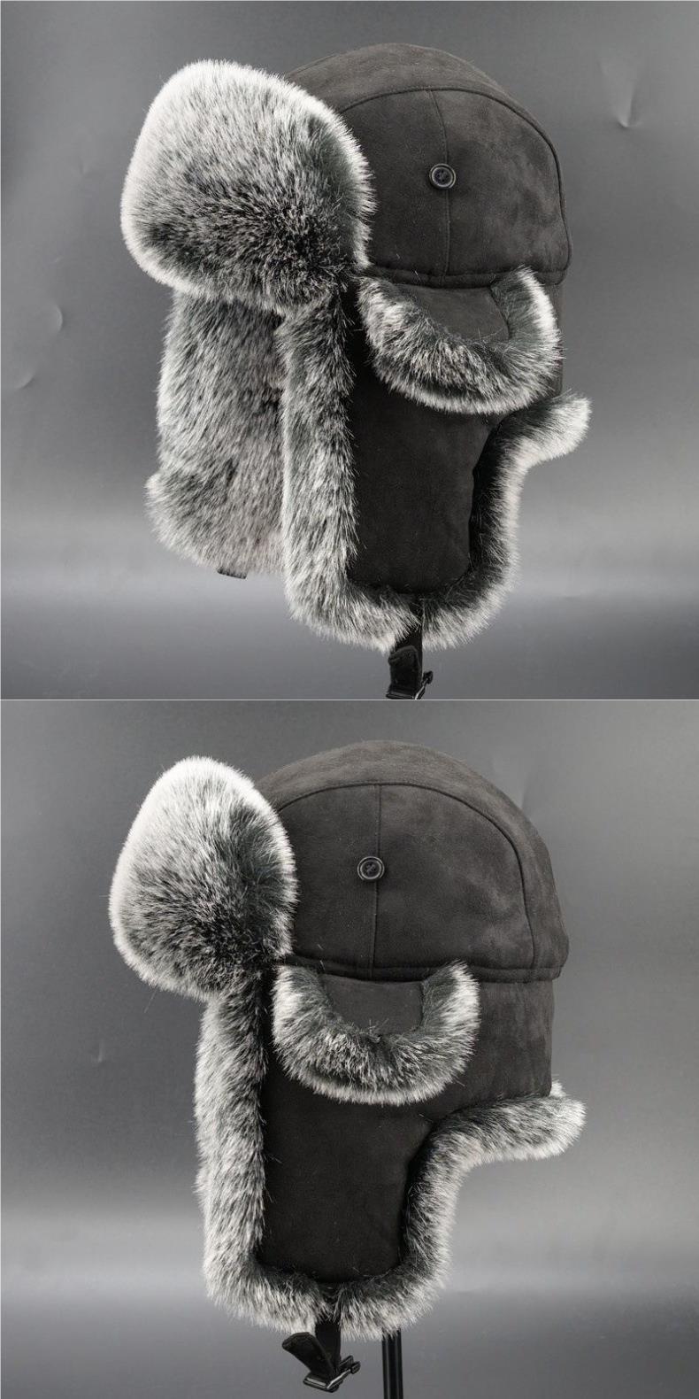 Men's Winter Ushanka Earflap Trooper Hat Aviator Windproof Hat Faux Fur Warm Hat Ski Beanies Cap Berets Skull caps