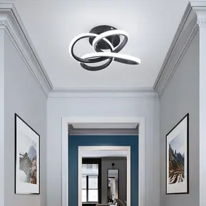 Modern LED Ceiling Light, Flush Mount Fixture, Arc Design for Hallway, Bedroom, Bathroom, Entry, Balcony, Staircase