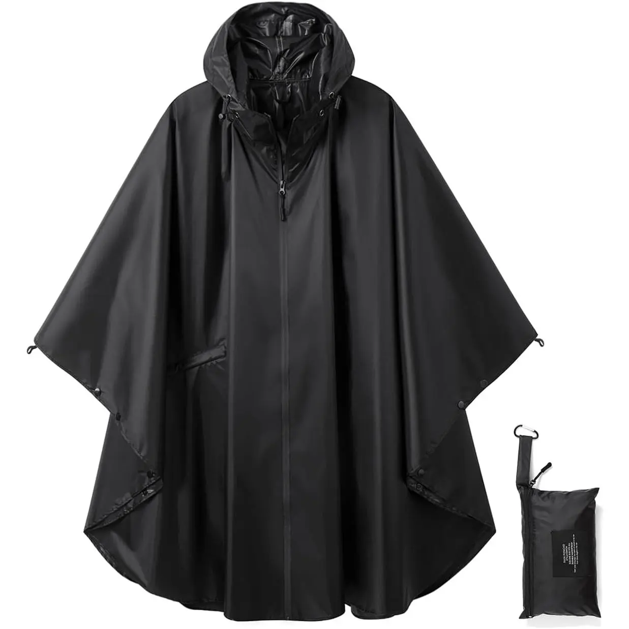 Modest Fashion Adult Waterproof Compact Hooded Raincoat - Zipper Closure, Functional Pocket Outerwear