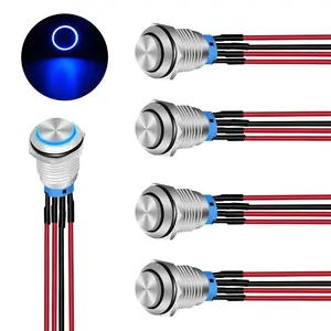 Nilight 12mm 12V Waterproof ON Off Latching Push Button Switch
