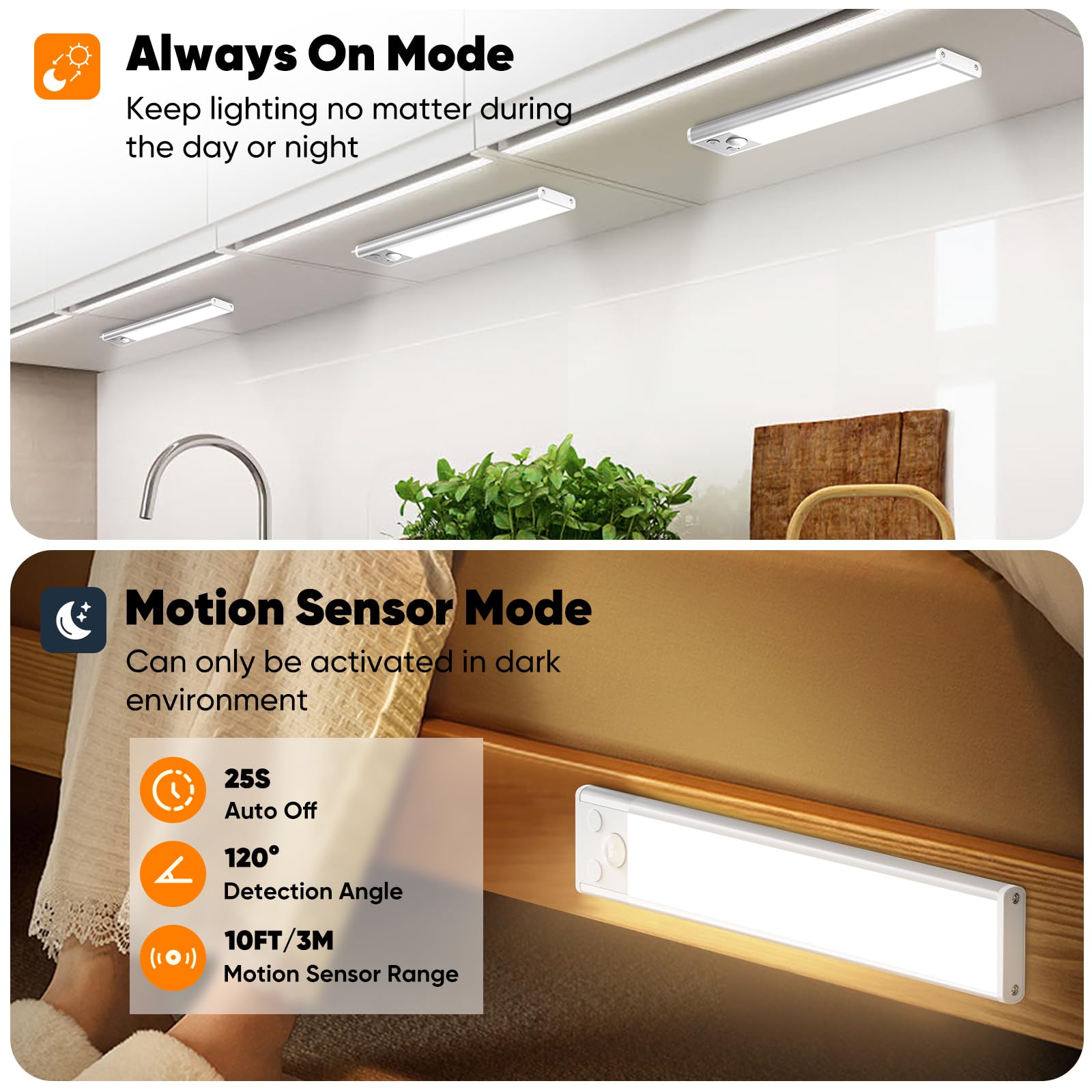 Motion Sensor Cabinet Lights, Rechargeable Magnetic Under Counter Lights, 1500mAh USB Closet Lighting for Kitchen, Stairs, and Indoor Use, Dimmable & Wireless Motion Sensor Cabinet Lights, Rechargeable Magnetic Under Counter Lights, 1500mAh USB Closet Lighting for Kitchen, Stairs, and Indoor Use, Dimmable & Wireless