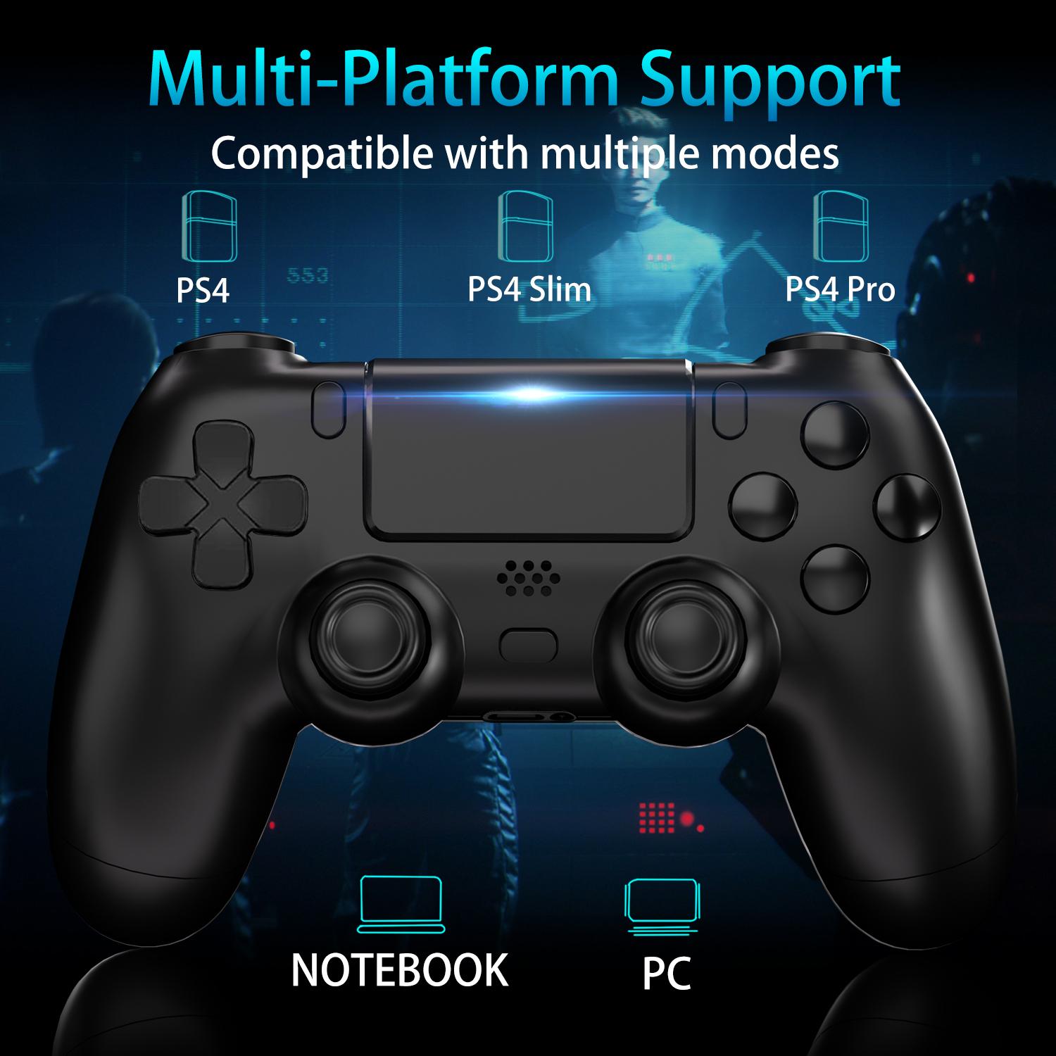 YUYIU Controller for PS4 Wireless Game Controller, Six-AxisHigh.Performance Dual Vibration, with USB ChargingCable, Compatible with Slim/Pro/Pc GamingAccessories