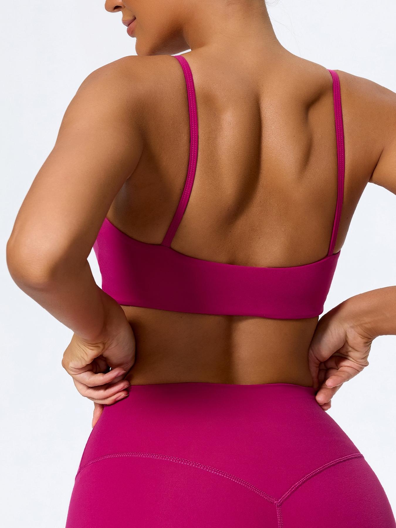 Women's Ultra-Soft Fabric Sports Bra, Tight-Fit Backless Yoga Top, Removable Pads, Ideal for Running & Fitness, Casual Daily Wear