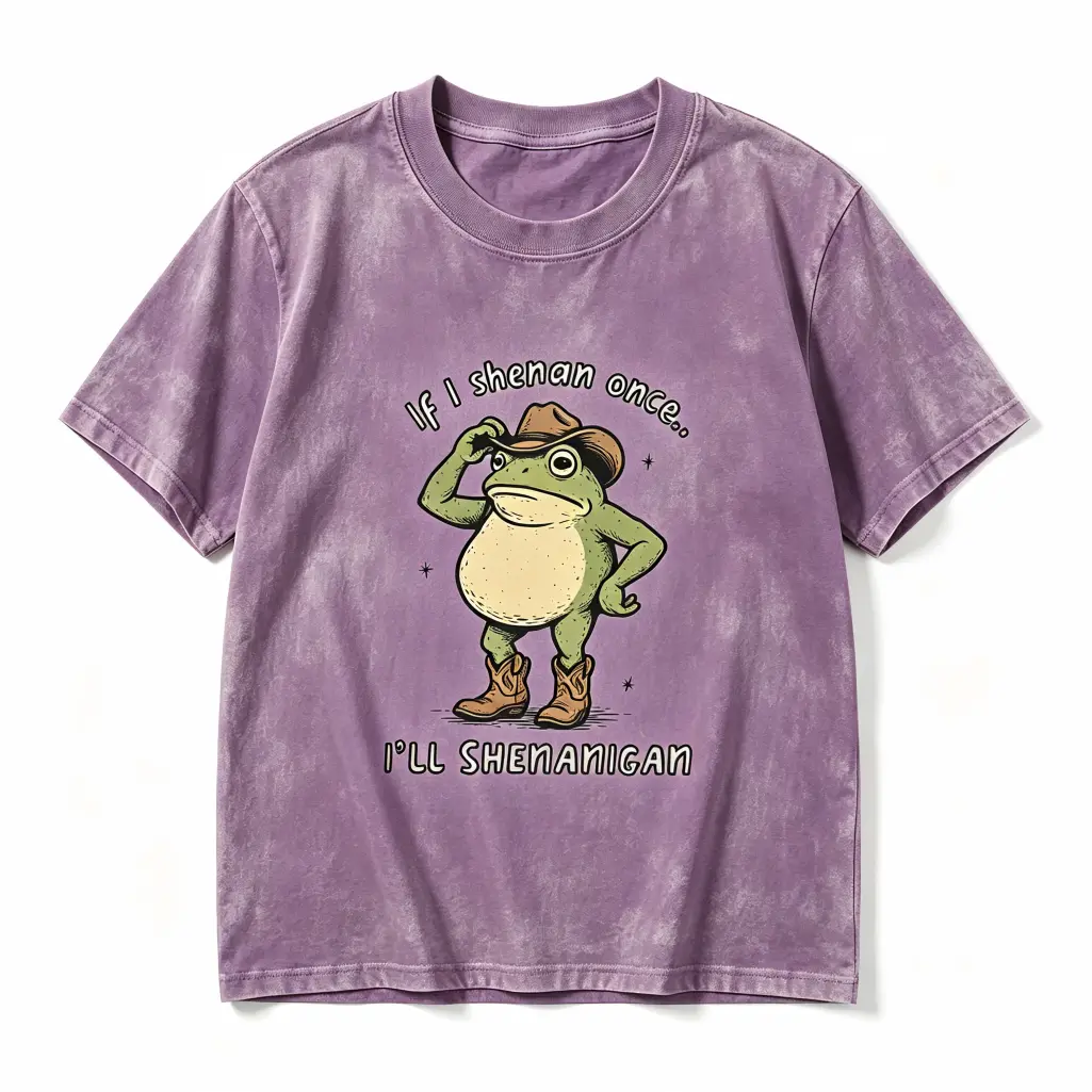 Comfort Colors Funny Shenanigan T-Shirt, If I Shenan Once I'll Shenanigan Shirt, Funny Mental Health Tee, Cowboy Frog Shirt, Trendy Animal Tee