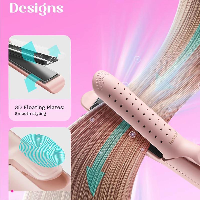 2 in 1 Ceramic Hair Straightener & Curler, 1 Box Anti Scald Hair Curling Iron with LED Display, Hair Styling Tool for Home & Salon Use, Gifts