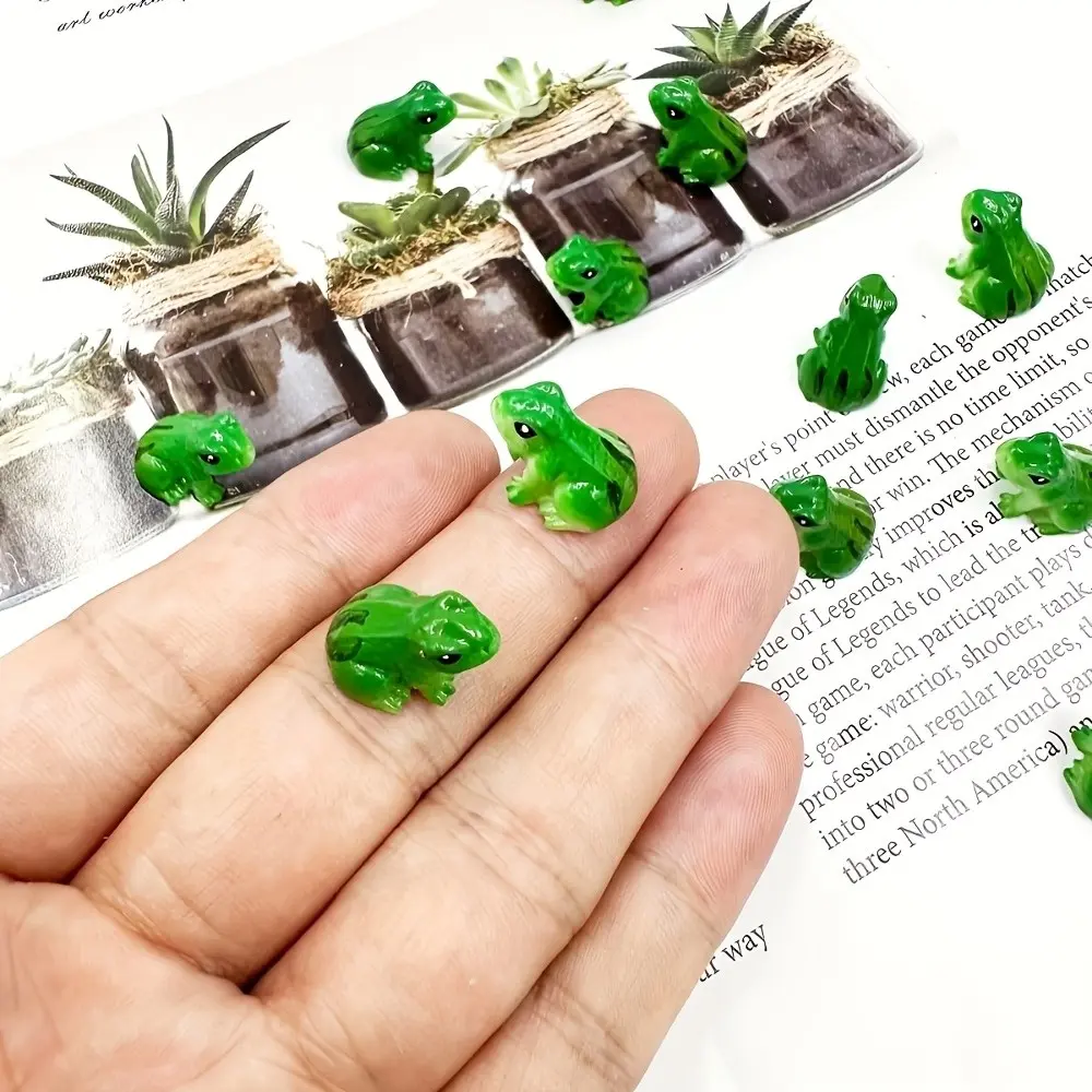 10 Mini Frog Ornaments, Resin Garden Sculptures, Moss Landscape, DIY Crafts, Glass Container Display, Home Party Decor, Easter Decoration