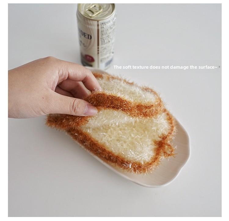 [3-Pack] Korean-style simulated avocado dishcloth, simulated toast bread dishcloth, simulated garlic head non-greasy cleaning cloth, easy to clean and lint-free household items