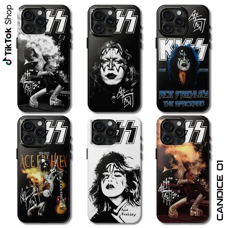 Signature Ace Frehley Phone Case, Rock Legend Guitar Icon Fan Tribute Design, Classic Hard Rock Aesthetic Cover, Designed for iPhone 11-17 Pro Max/Plus & Samsung Galaxy S23-S25