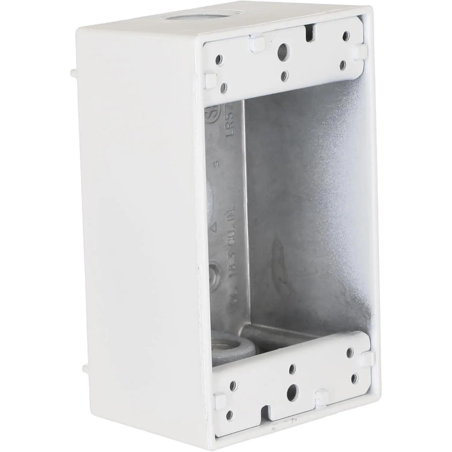 Weatherproof Box, 1 Gang, 18.3 Cu-in, 4-1/2 in L x 2-3/4 in W x 2 in D, White