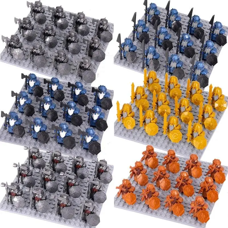 11PCS DIY Medieval Elf Soldiers Guard Mini Building Blocks Doll Assembly Building Blocks MOC Creative Children's Toys