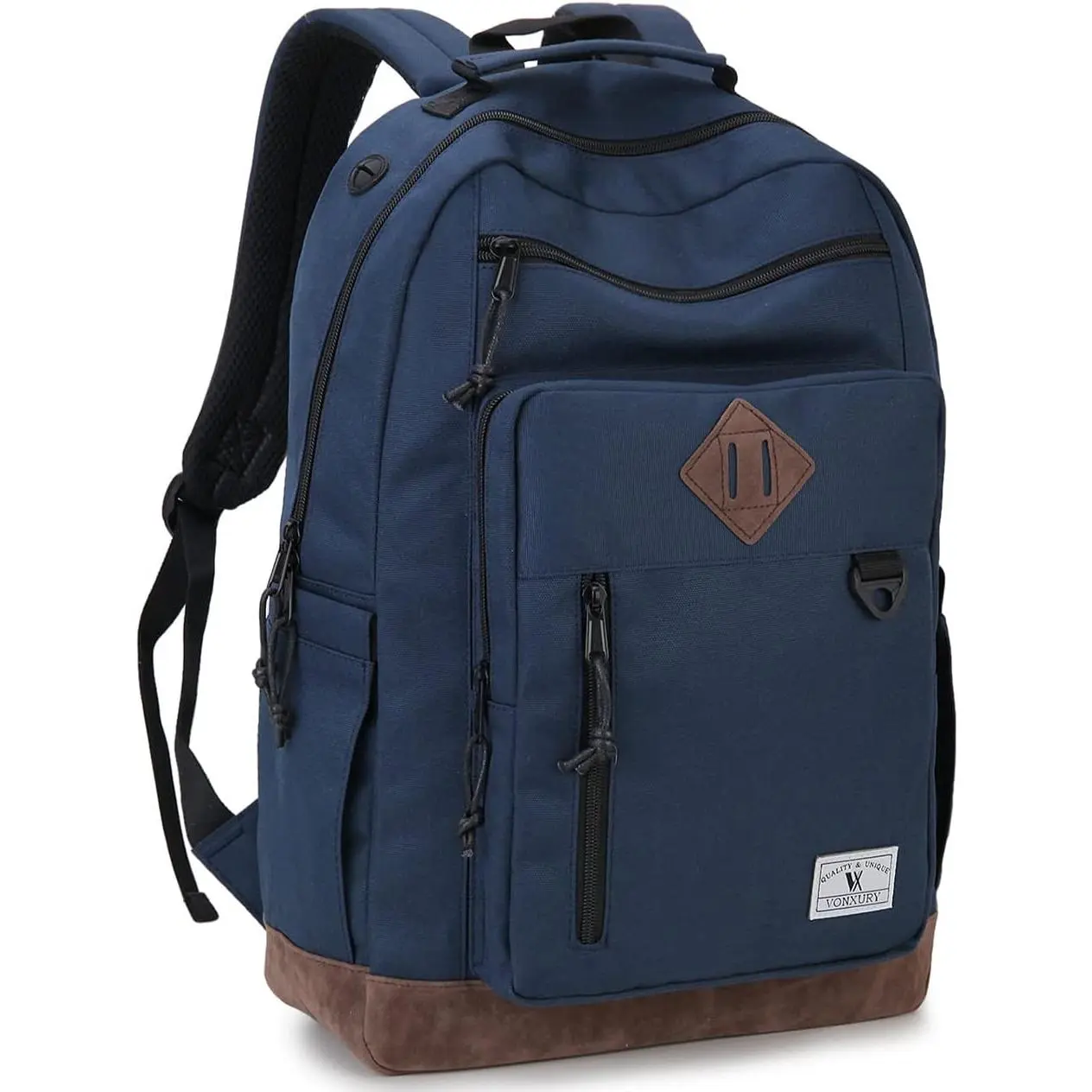 Backpack for Men Women with Padded Laptop Compartment for Travel College | Bookbag for School Work, Fits 15" 17" Laptop, Breathable Straps, Hidden Pocket, Water Resistant, Stretch Side Pockets
