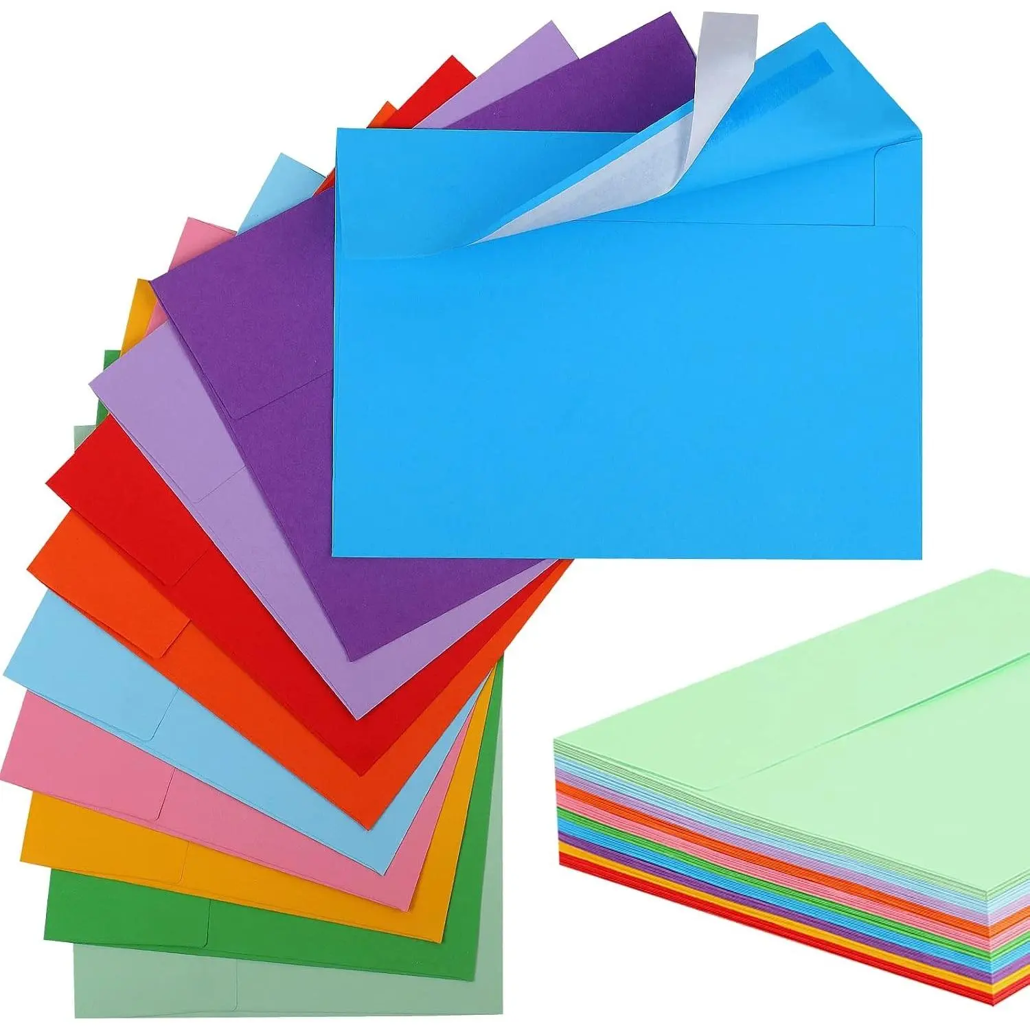 50 Pack 5x7 A7 Colored Envelopes, Printable Invitation Envelopes for Weddings, Invitations, Photos, Postcards, Greeting Cards & MailingGift