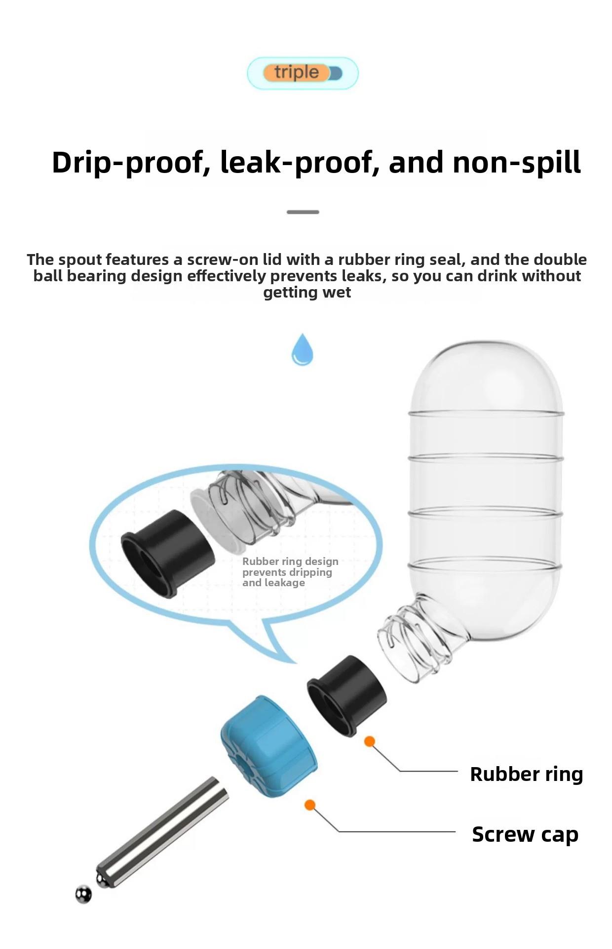 Automatic Hamster Water Bottle with Leak-Proof Ball Dispenser for Rabbit Guinea Pig Hydration Drinker Cage Supplies Small Pets