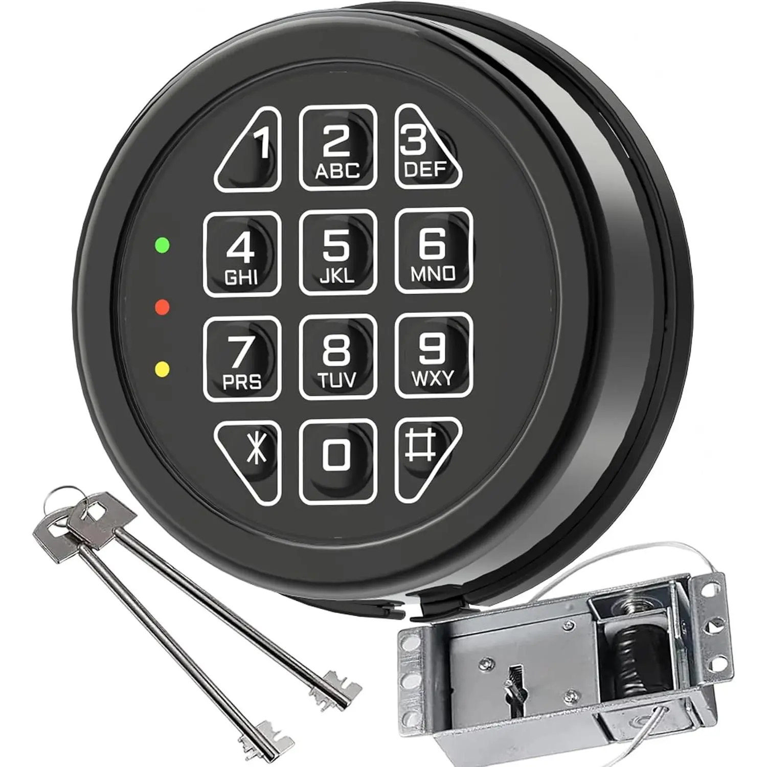 Electronic Safe Lock Replacement Keypad with Solenoid Lock & 2 Keys
