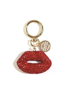 Bling Rhinestone Lip Keychain For Women, Sparkly Crystal Lips Bag Charm Gold Tone Keyring, Handmade Fashion Accessory For Keys Bags Backpacks, Cute Mother's Day Birthday Gift For Her Girls Kids