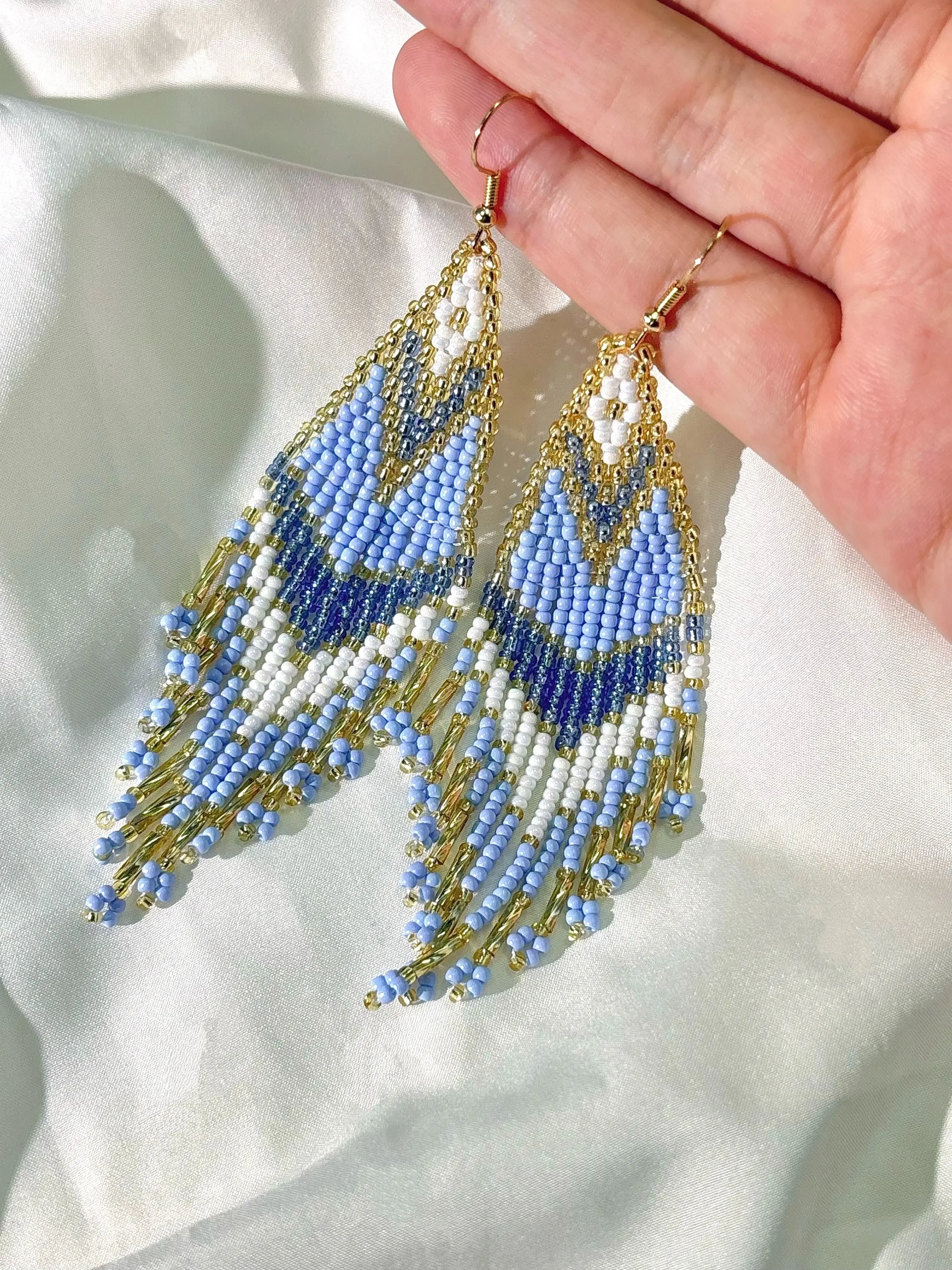 Boho Beaded Tassel Earrings for Women, Handmade Geometric Vintage Style Dangle Earrings, Perfect for Casual Wear & Beach Vacation Bikinis
