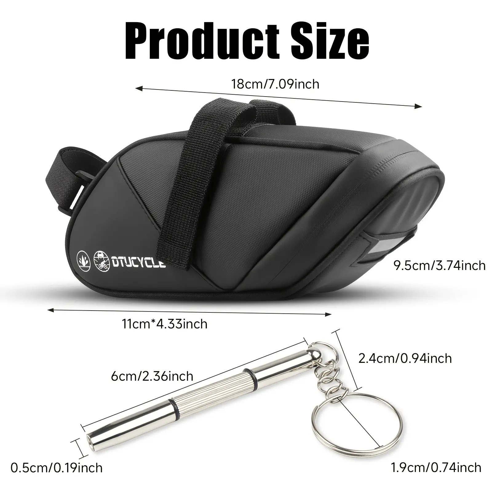 2Pcs Set Large Capacity Bike Saddle Bag with Adjustable Shoulder Strap, Durable Premium Seat Post Storage Pouch, Mixed Color Smooth Zipper Secure Mount Stylish Bag for Road & Mountain Bike, Comes with Mini Cycling Emergency Portable Repair Tool Kit