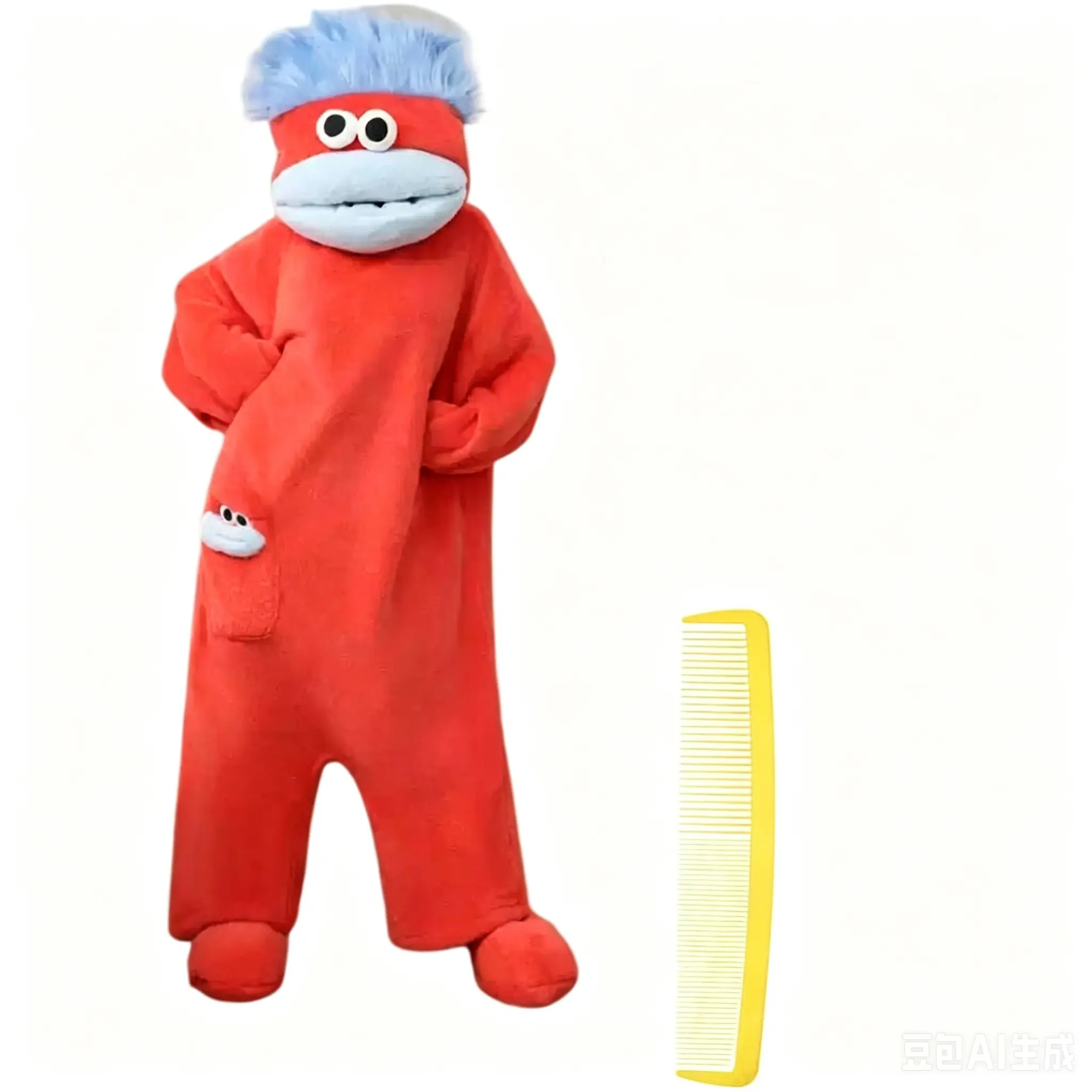 Monster Costume Onesie, Plush Fleece Body Suit & Colorful Puppet Head Character Style, 6 Fun Colors, For Adults Slumber Parties & Holiday Cosplay Gatherings, All-Day Comfortable Warm Funny Shareable Unique Look, Machine Washable, Perfect Gift Set
