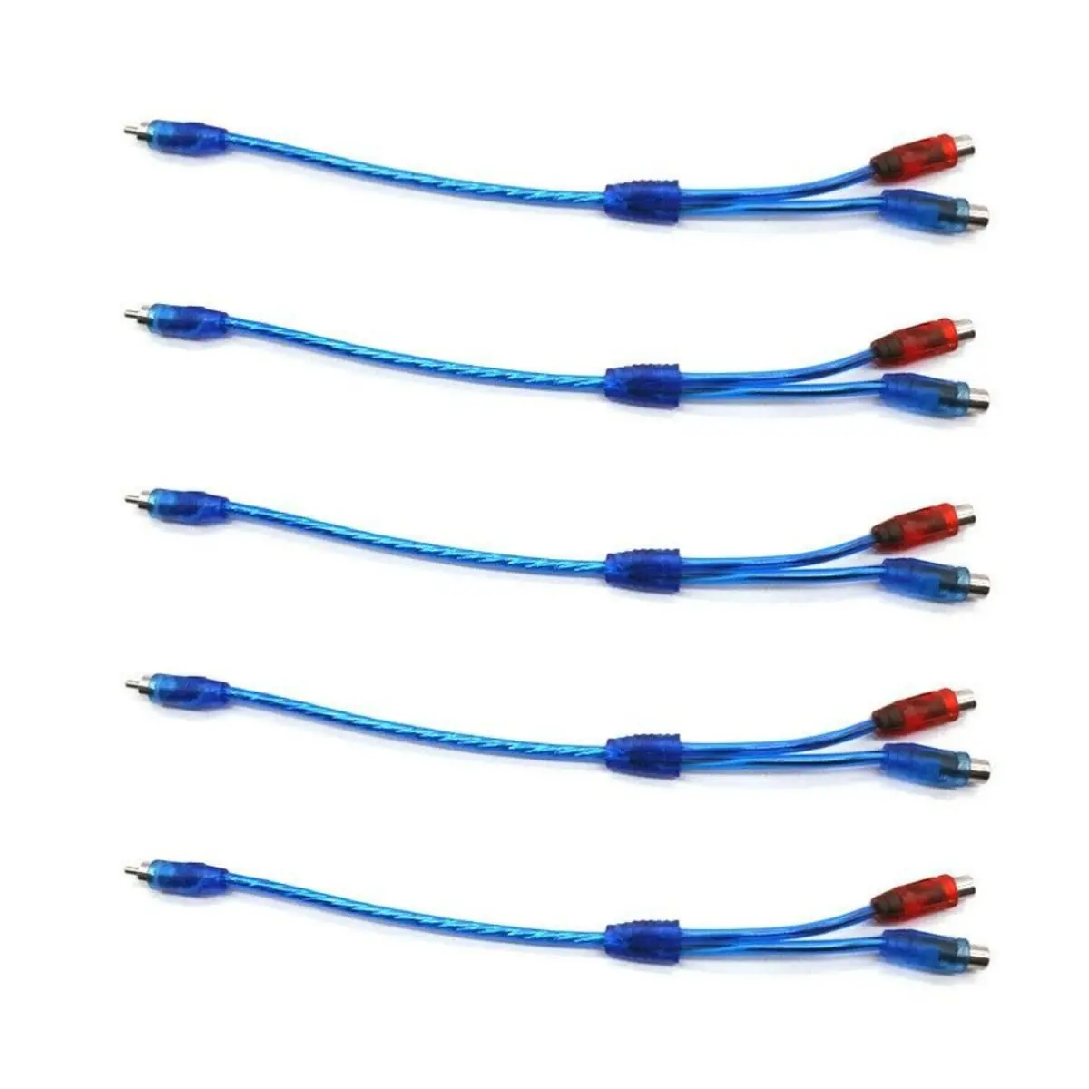 5 Pack  Audio Amplifier  Splitter  Adapter 1 Male to 2 Female Y Splitter Cord for  Interconnect   Stereo Amp Audio System Speakers Sub Under Seat  Subwoofer