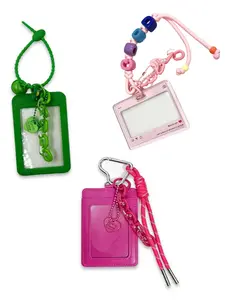 Unisex Lanyard Card Holder, Plain Color ID Badge Strap, Durable Keychain Design, Portable, Perfect for Work & Daily Use, Versatile Usage, Unisex Appeal