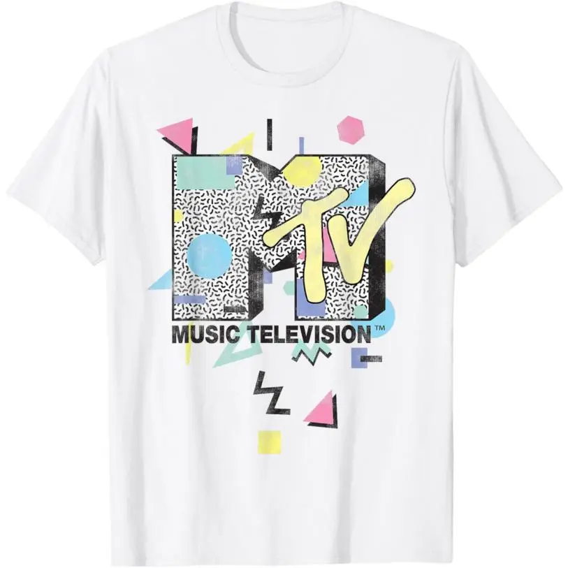 MTV Retro Shape Design Logo Graphic T-Shirt T-Shirt,unisex