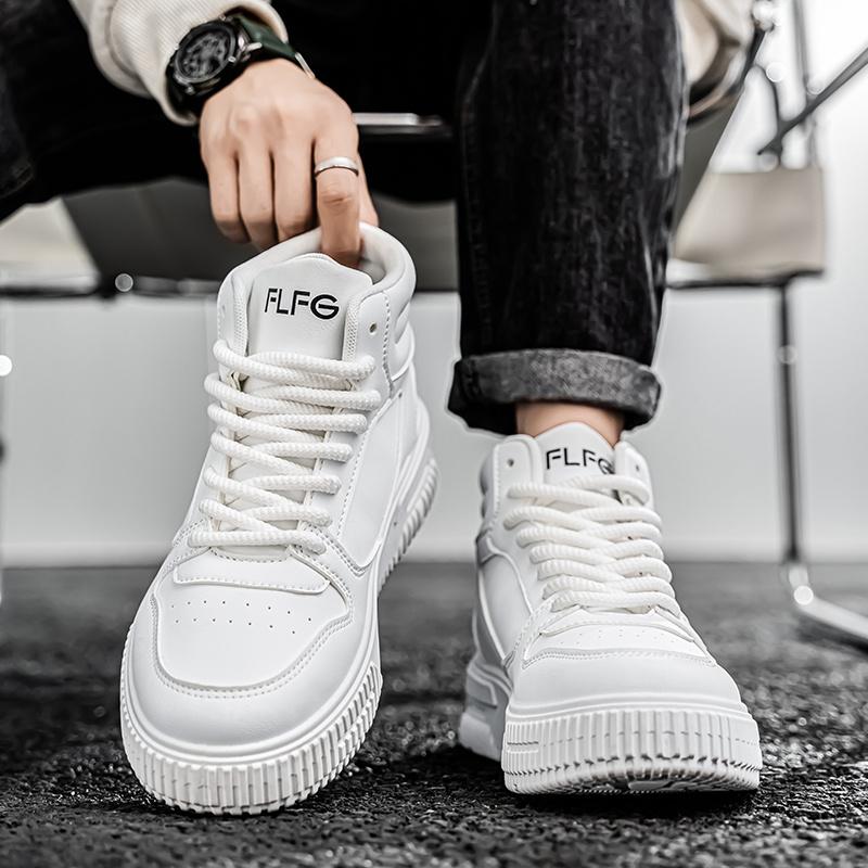 (New)High-Top Thick-Soled Sneakers |      Couple'S Shoes with Fabric Upper, Rubber Sole, and Multiple Closure Options(Gift)11