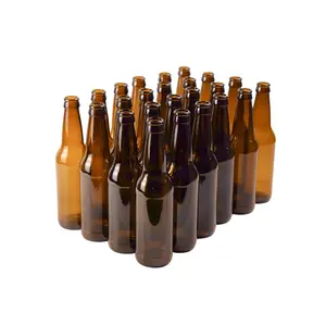 Amber Beer Bottles 12oz (Pack of 24) | Longneck Glass Beer Bottles w/Crown Finish for Home Brewing Mead, Cider & Kombucha | Durable Brewing Bottle & Bottling Kit