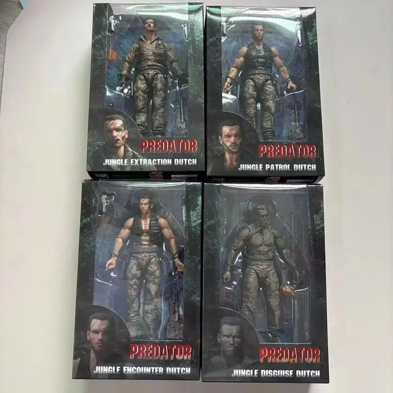2026 hot item Hot Neca Predator Jungle Patrol Dutch Action Figures Collectible Model Statue Desktop Ornament Decoration Boy Birthday Gifts Popular toys