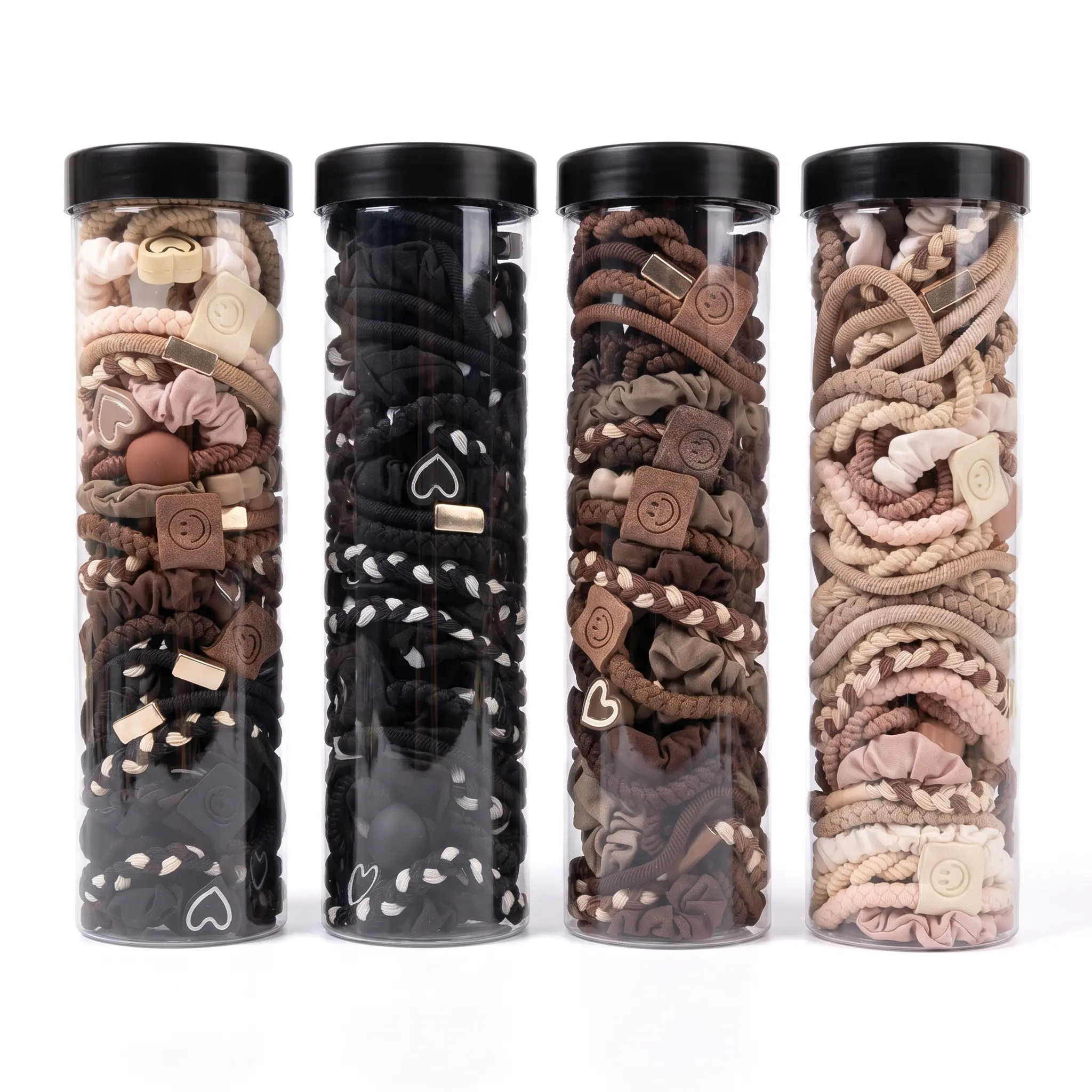 Pack of 20 - High Elastic Ponytail Hair Bands for Women Simple and Elegant Everyday Hair Bands Handmade Round Style Sweet Look Mixed Materials Durable for All Hair Types