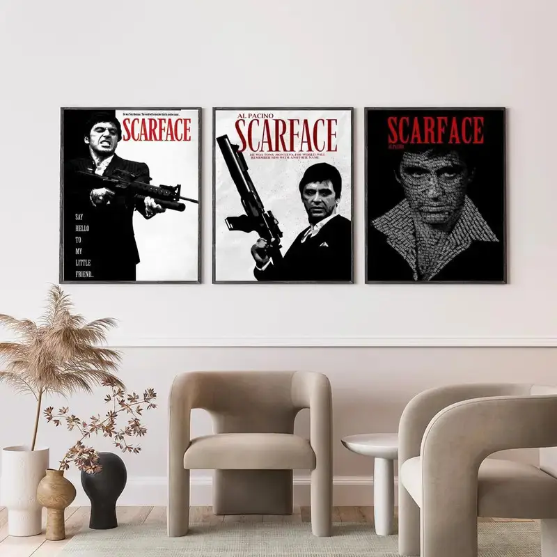 Movie S-Scarface Poster Versatile Waterproof Wall Decor Self Adhesive Perfect for Any Room & Ideal Gift Themed movie poster film memorabilia poster Movie related poster home decor wall art modern poster