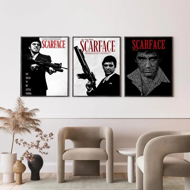 Movie S-Scarface Poster Versatile Waterproof Wall Decor Self Adhesive Perfect for Any Room & Ideal Gift Themed movie poster film memorabilia poster Movie related poster home decor wall art modern poster