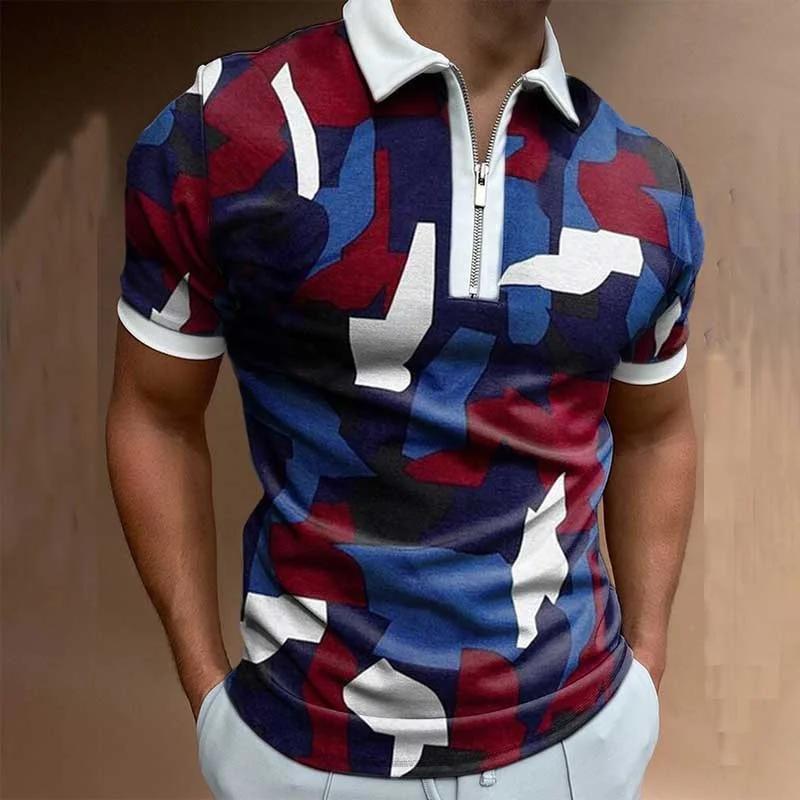 Kyn Apparel Mens Sport Knitted Short Sleeve Polo Shirt 3d Printing High Quality Hot Selling Men's Wear
