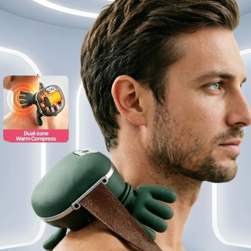 Electric Neck Shoulder Massager, Wireless USB Powered Deep Tissue Massage Pad, Ideal for Office Home Travel, Perfect Gift